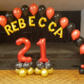 Indoor large balloon arch in Burroughs club