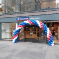 Outdoor corporate balloon arch in Glasgow