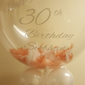 Rose gold and white Feather bubble balloon