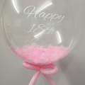 Pink Feather bubble balloon