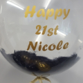 Black Feather bubble balloon