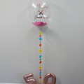 Confetti bubble balloon with coloured tail