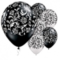 Black and White Pearl Damask