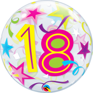 Happy Birthday Stars Age 18 bubble