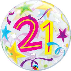 Happy Birthday Stars Age 21 bubble