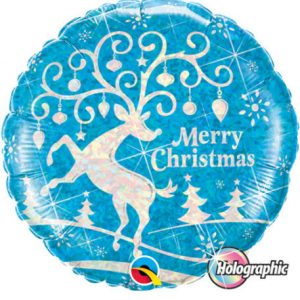 Merry Christmas blue/silver holographic