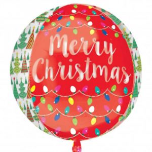 Merry Christmas red and green orb