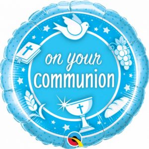 Blue On Your Communion with various images cluster