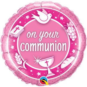 Pink On Your Communion with various images cluster