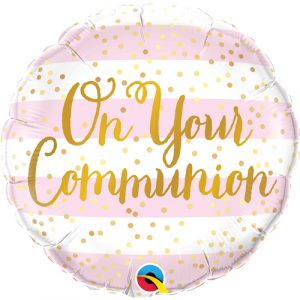 Pink and Gold Communion foil cluster