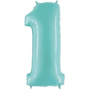 Pastel Blue Number 1 Foil Balloon