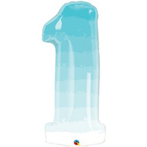 Number One Blue Ombre Foil Balloon
