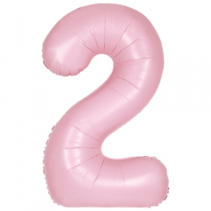 Large Pastel Pink Number 2 Foil Balloon