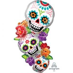 Sugar Skulls Stack Superpshape Foil Balloon