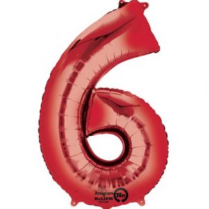 Red Large Number 6