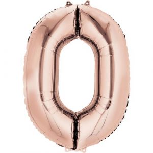Rose Gold Large Number 0