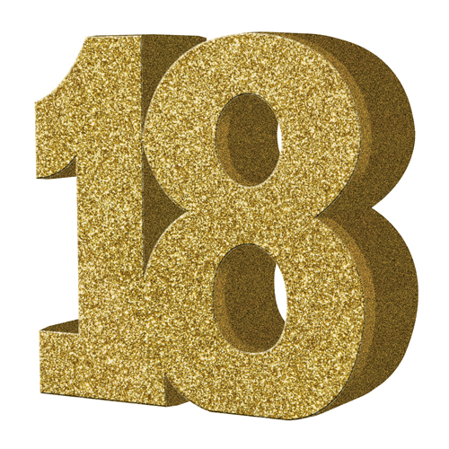 number 18 gold glitter number table decoration party blowout