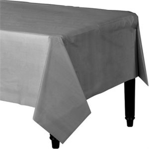 Plastic Rectangular Tablecover Silver
