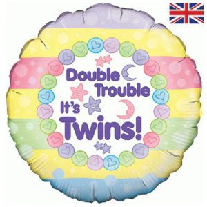 Double Trouble it's Twins! Foil Balloon