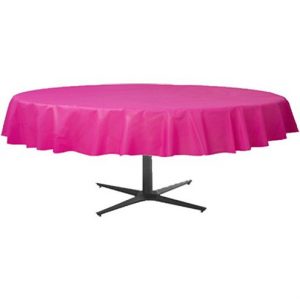Plastic Round Tablecover Hot Pink