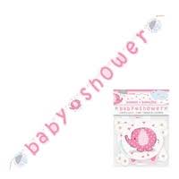 Baby Shower Umbreliphants Pink Banner