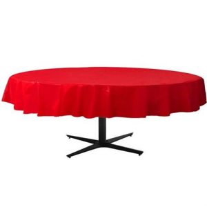 Plastic Round Tablecover Red