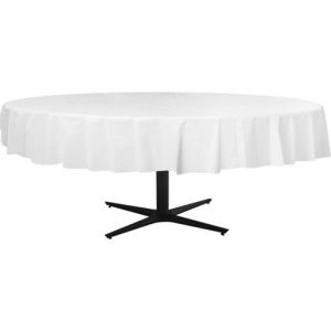 Plastic Round Tablecover White
