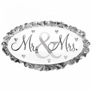 Mr & Mrs Oval Sophisticated Foil Balloon