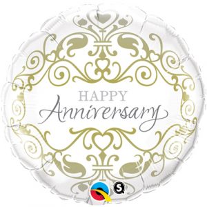 Anniversary Classic Foil Balloon table cluster