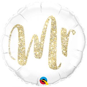 Mr. Glitter Gold Foil Balloon table cluster