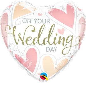 On Your Wedding Day Hearts Foil Balloon table cluster