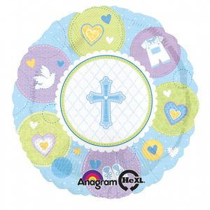 Religious Cross Round Foil Balloon foil cluster
