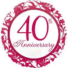 40th Anniversary Elegant Foil Balloon table cluster