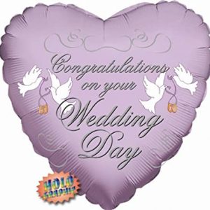Congrat on your Wedding Day Lilac heart table cluster