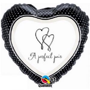 Perfect Pair heart Foil Balloon table cluster