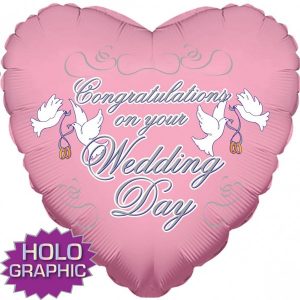 Congrat on your Wedding Day Pink heart table cluster