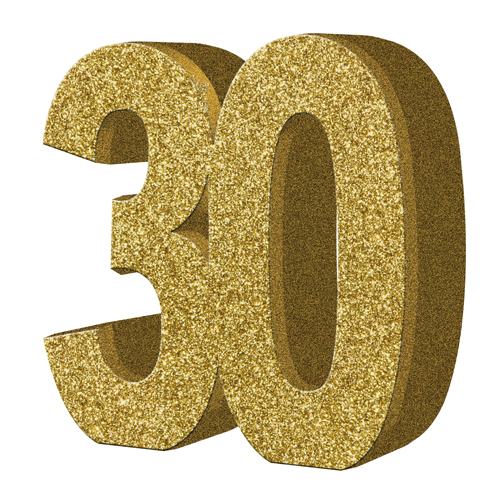 Number 30 Gold Glitter Number Table Decoration : Party Blowout ...