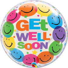 Get Well Soon smiling faces bubble balloon