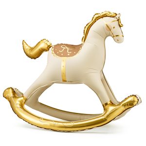 Cream and Gold Rocking Horse Shape Foil